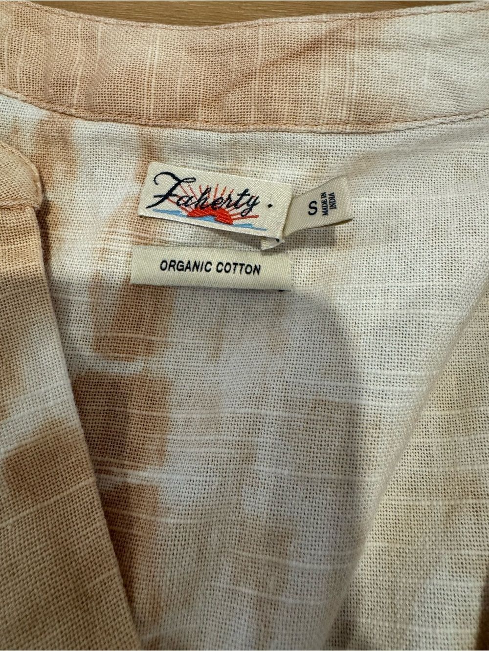 Faherty La Vida Short Sleeve Tie Dye Tiered Organic Cotton Dress Size Small - Picture 4 of 4